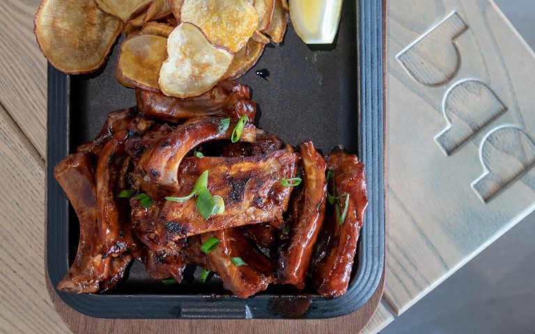Tasting menu course plating at BBQ Workshop