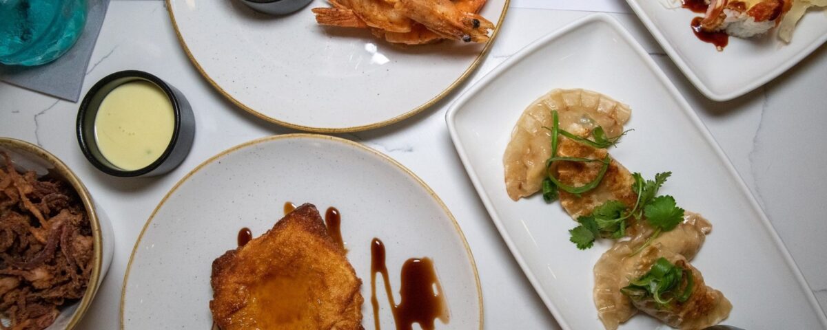 Tasting menu course plating at Ukkō