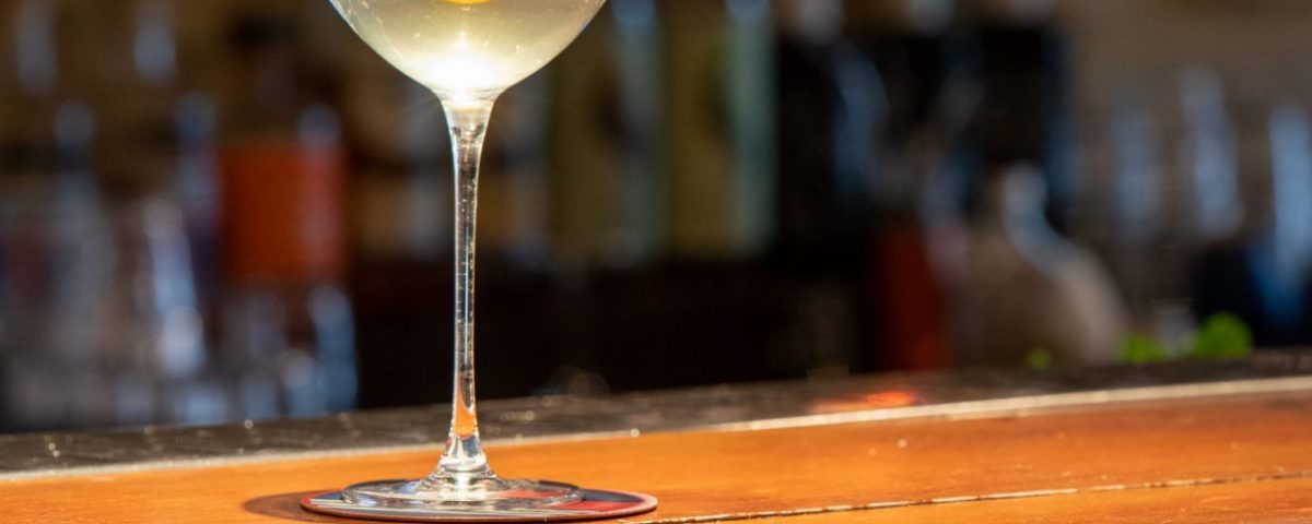 A Martini Glass At Little Red Door Bar In Paris.