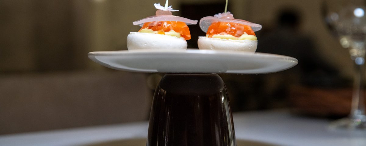 Signature dish presentation at Qunu X Le Petit Leon