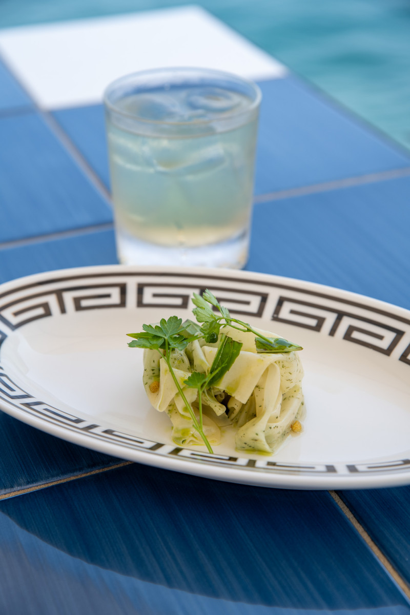 Signature dish presentation at Lido 84 Gardone Riviera