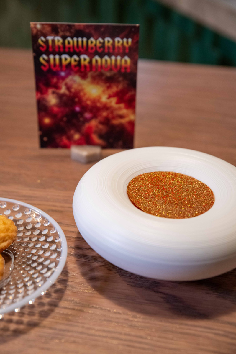 Fattoush ceviche with dry-aged Shima aji fish at Moonrise Dubai