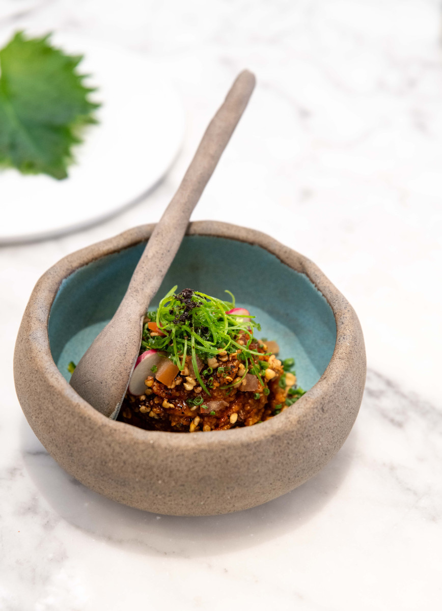 Hokkaido sea scallop with Shio Koji butter and caviar at Orfali Bros