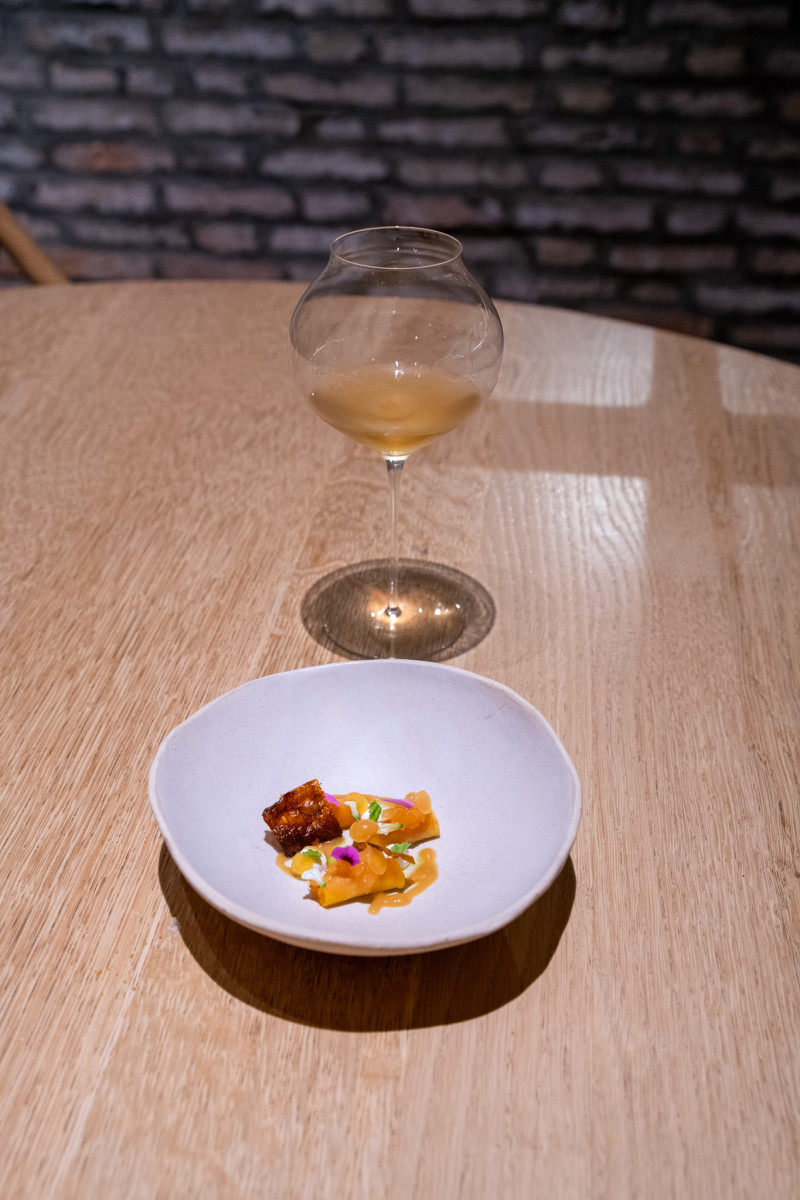 Seasonal course from Venissa's ten-course tasting menu, Venice lagoon