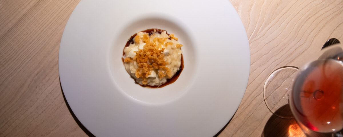 Le Calandre Padua Risotto with Parmigiano Reggiano and balsamic vinegar at Le Calandre Padua