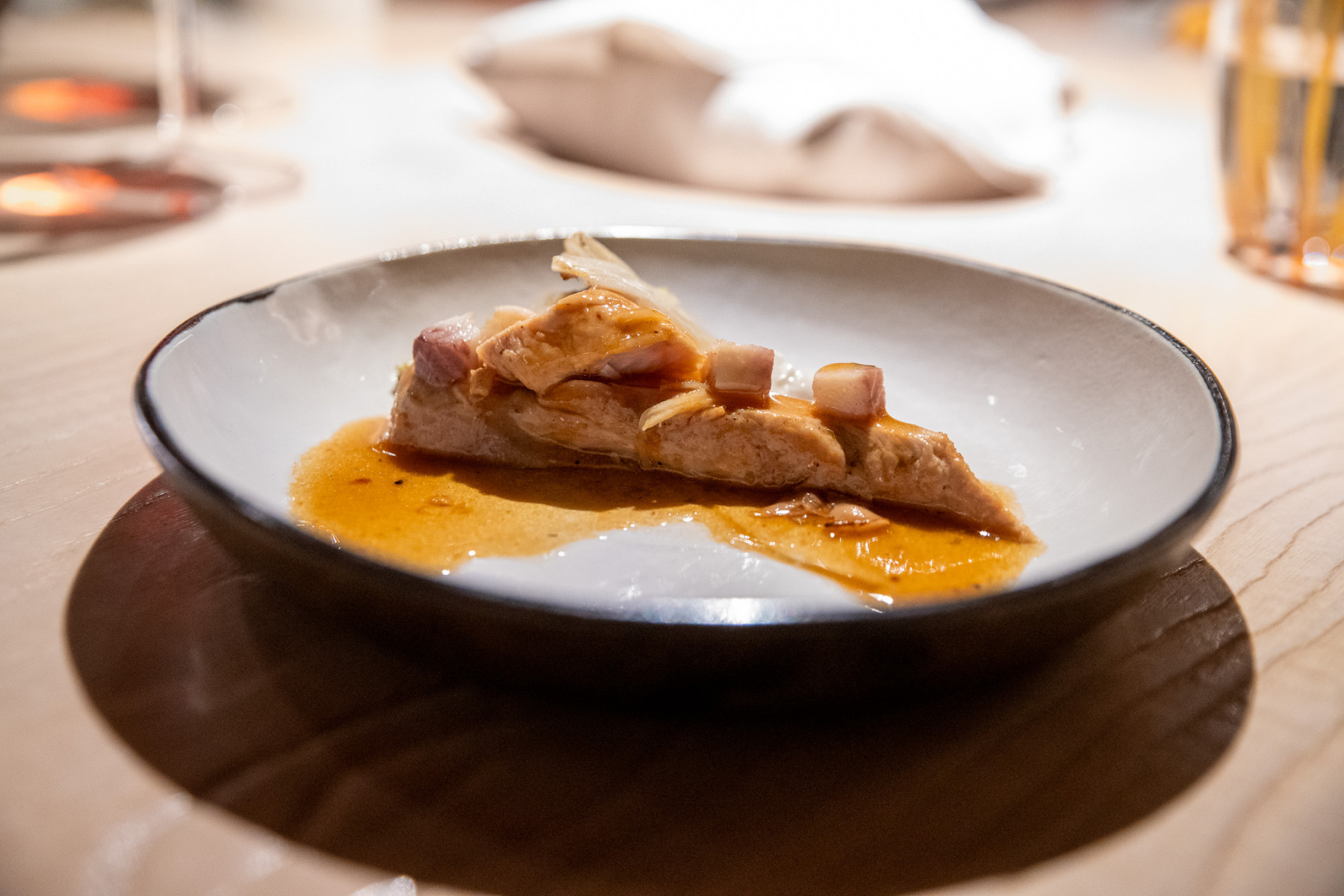 Risotto Passi d'Oro with saffron and black liquorice at Le Calandre