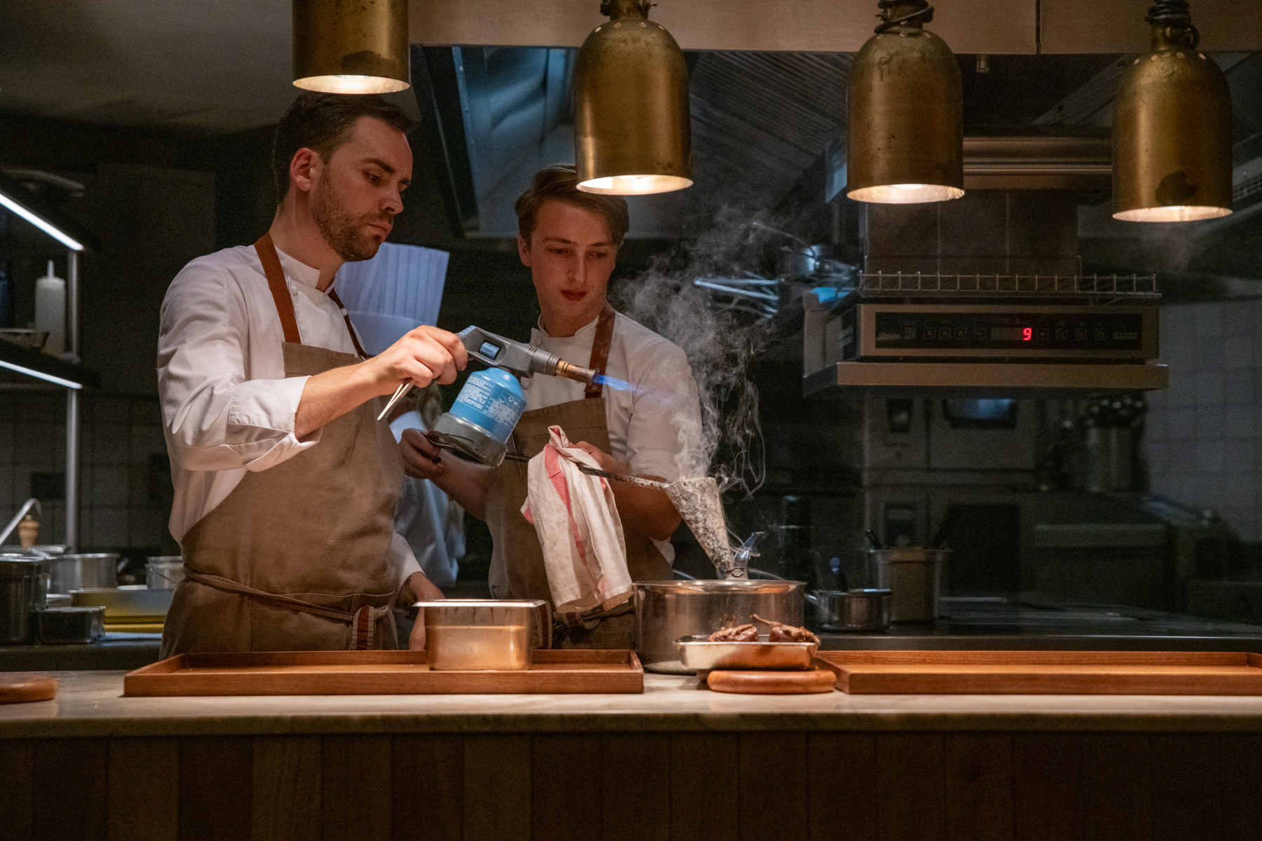 Chef Helene Darroze's chef's table at Marsan two-Michelin-star restaurant Paris