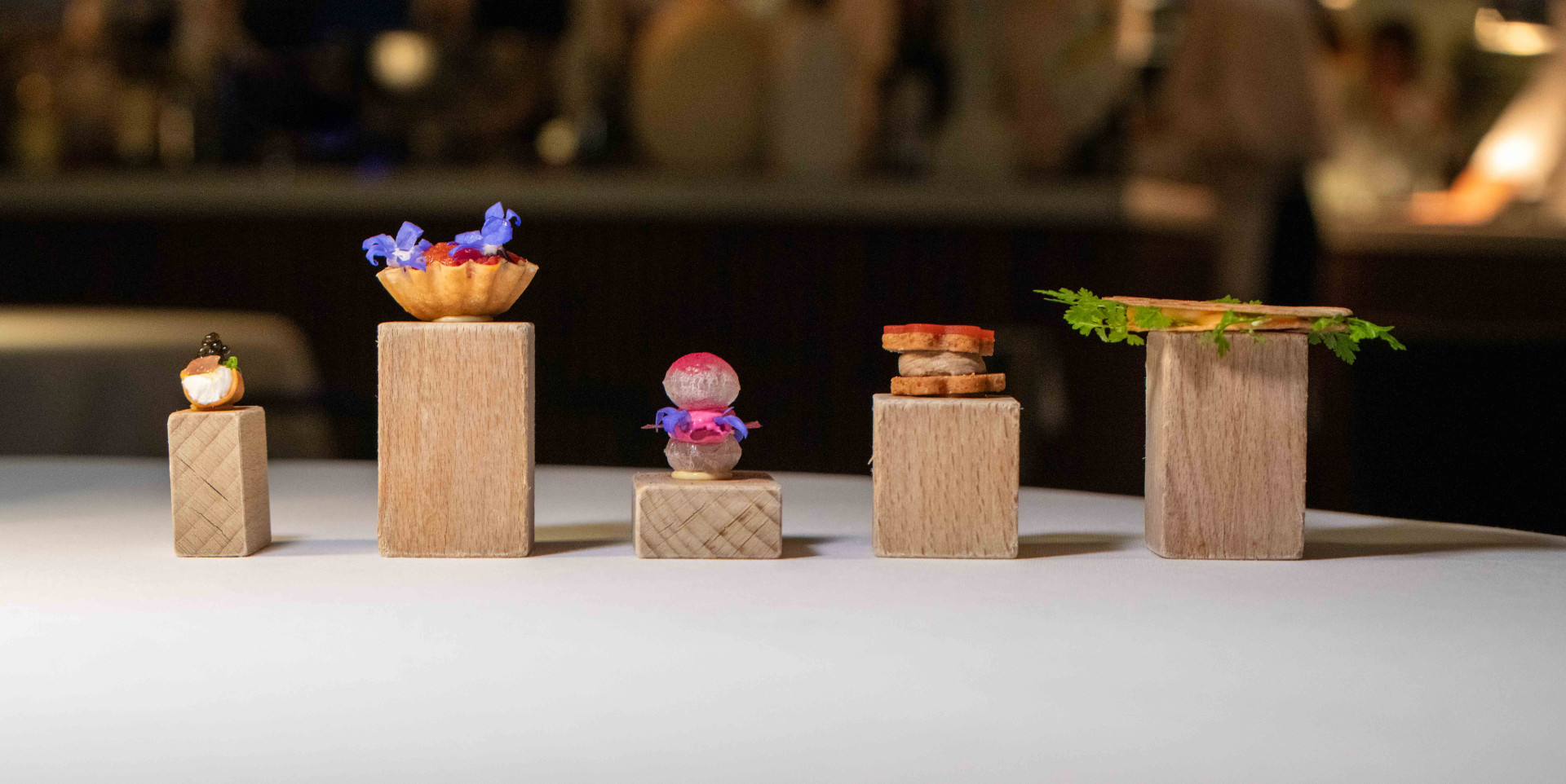 Beautiful bite size appetisers at Autem restaurant in Milan