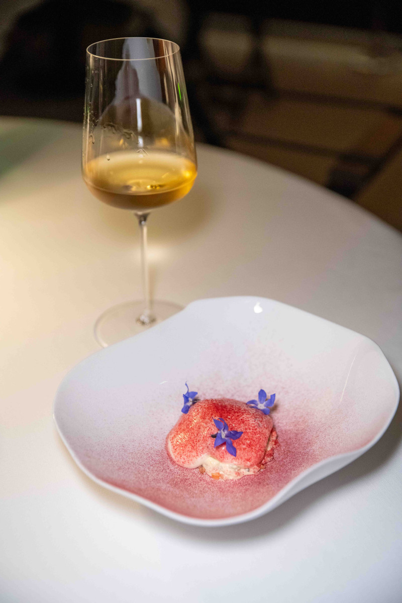 Romantically lit dining room at Autem restaurant, Porta Romana Milan