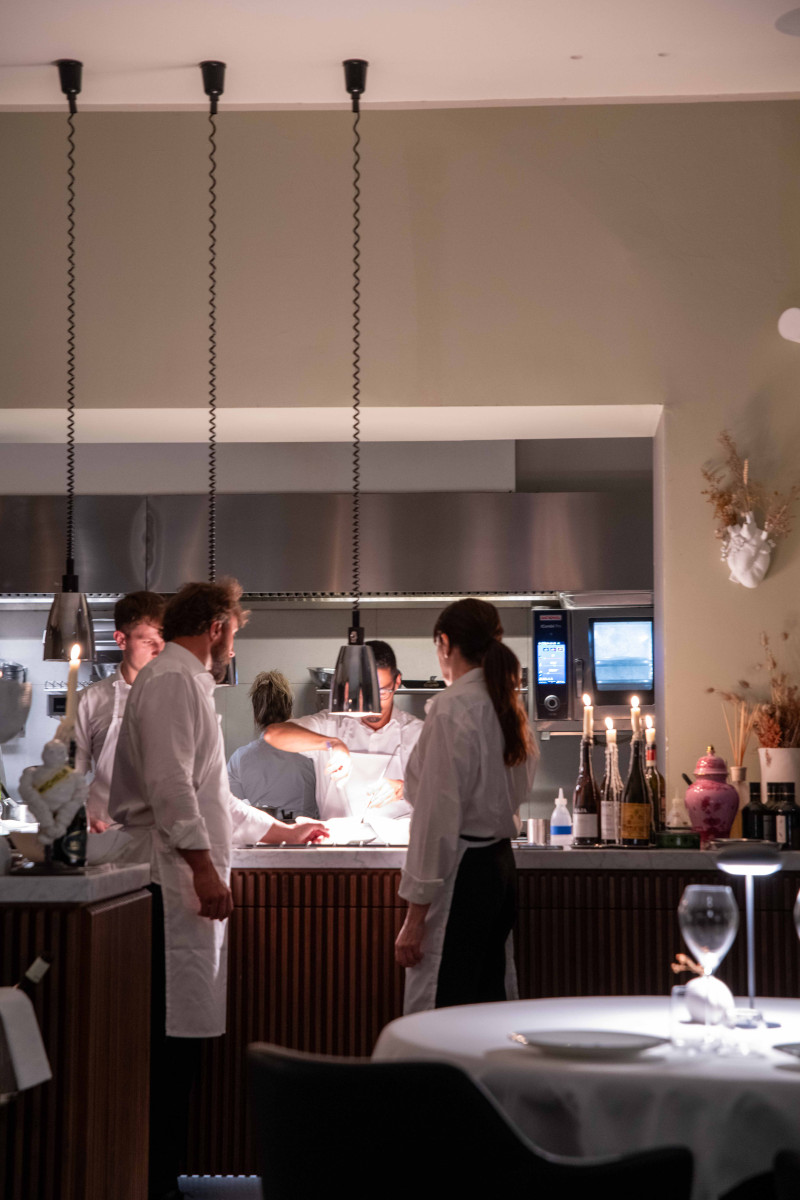 Pasta in Bianco cooked in 40-day aged bay leaf broth at Autem Milan