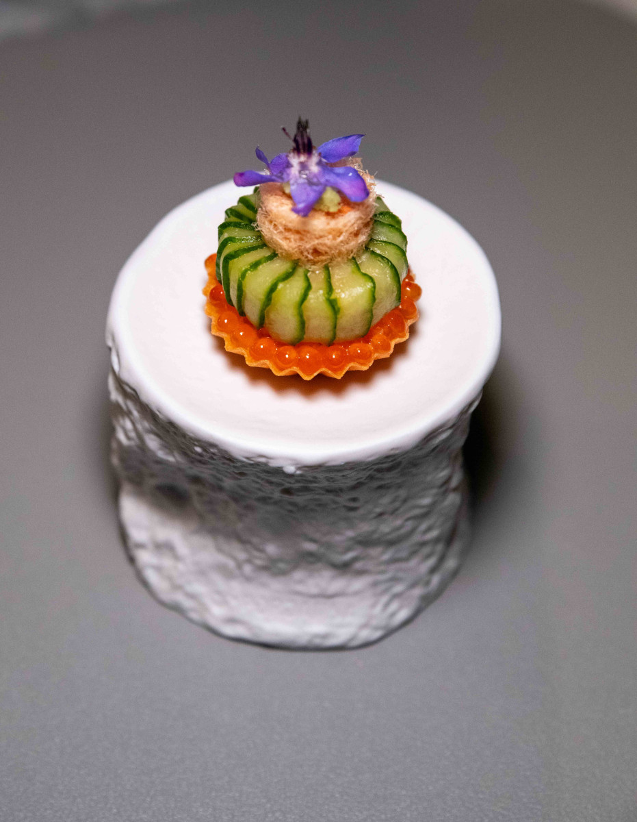 Seasonal tasting menu course at Epoka fine dining restaurant, Warsaw